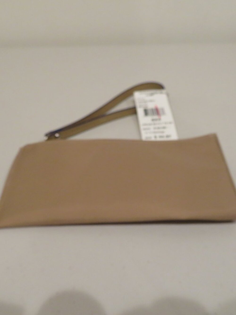 Longchamp Beige Wristlet Blue Logo Leather Trim NWT - Picture 8 of 11